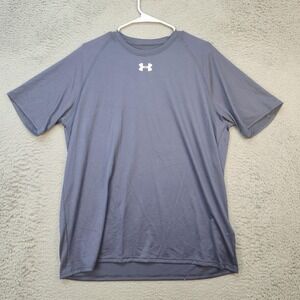 Under Armour Shirt Mens Large Navy Blue HeatGear Athletic Loose Performance Tee